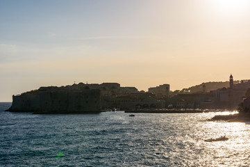 Dubrovnik Croatia During Sunset View Over Old Town Cityscape Beautiful European Vacation Destination Historic Fortress