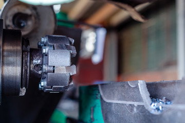 Cutter for metal working. Close-up photo.