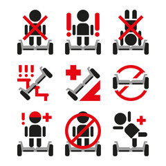 Gyroscooter vector icons collection