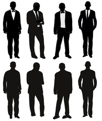 silhouette of man collection, set of silhouettes
