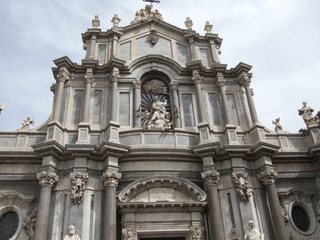 Fototapeta na wymiar Catania, Italy - April 28, 2010: Catania Cathedral.