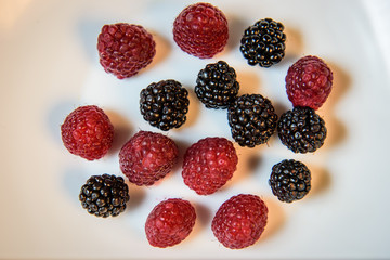 Berries mixed raspberry and blackberry forest fruits