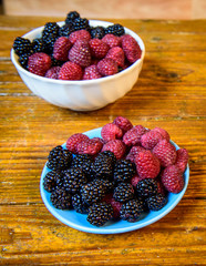 Berries mixed raspberry and blackberry forest fruits