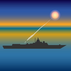 Military ship vector illustration