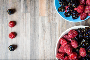 Berries mixed raspberry and blackberry forest fruits