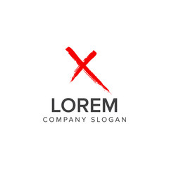 letter x brush logo design concept template
