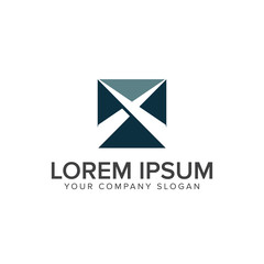 letter x. square logo design concept template