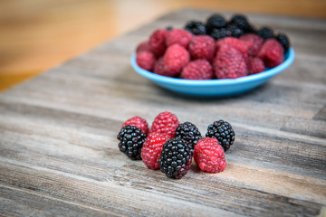 Berries mixed raspberry and blackberry forest fruits