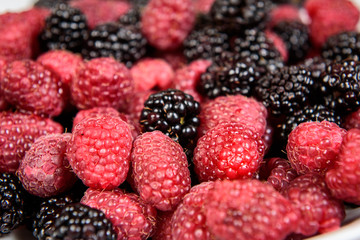 Berries mixed raspberry and blackberry forest fruits