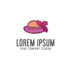 hat woman logo design concept template