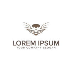 Obraz premium smile cat logo design concept template