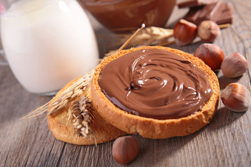 bread with chocolate spread