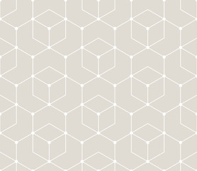 seamless geometric line grid vector cubes pattern