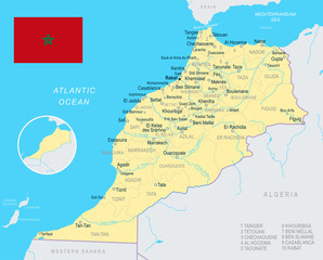 Morocco - map and flag illustration