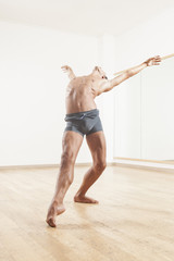 young and beautiful professional ballet dancer performing