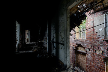 Fototapeta na wymiar Collapsing Building - Abandoned Hospital & Nursing Home