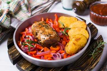 Grilled meat with spices