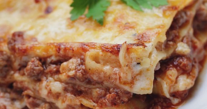 hot freshly made home lasagna