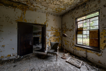 Fototapeta na wymiar Patient Room - Abandoned Hospital & Nursing Home
