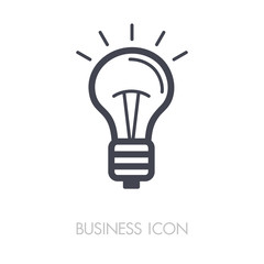 Idea, Lightbulb outline icon. Business sign