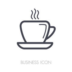 Coffee cup outline icon. Business sign