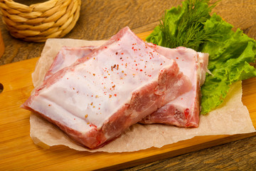 Raw pork ribs