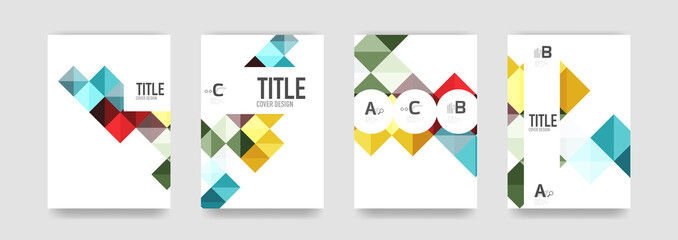 Set of brochure cover background, a4 template