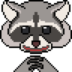 Obraz premium vector pixel art raccoon