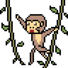 Fototapeta premium vector pixel art monkey