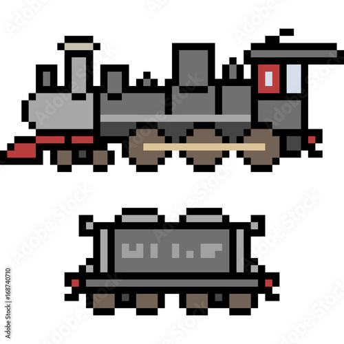 "vector pixel art train side" Stock image and royalty-free vector files