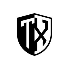 Initial two letter logo shield vector black