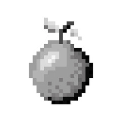 monochrome pixelated orange fruit food