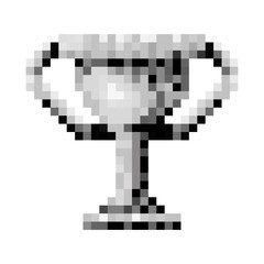 monochrome pixelated trophy element icon
