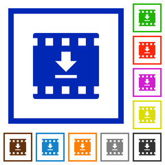 Download movie flat framed icons