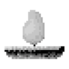 Fototapeta premium monochrome pixelated fire flame in meadow