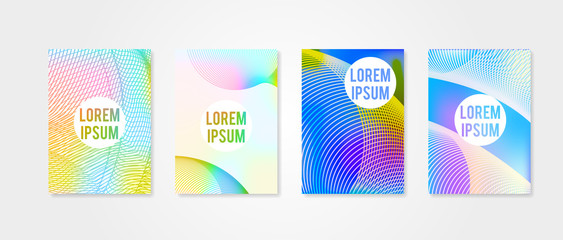 Poster covers set with circle shapes 3. Trendly modern hipster and memphis background colors. Vector templates for placards, banners, flyers, presentations and reports.