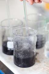 Crystallization is the (natural or artificial) process by which a solid forms in laboratory.