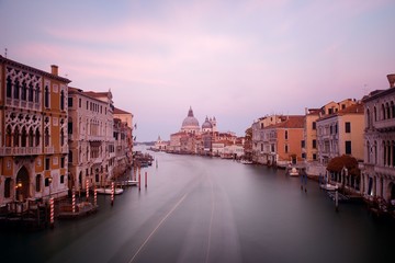 Venice Grand Canal sunrise and boat