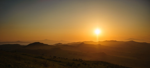 Sunset in the hills