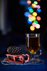 Christmas still life photo with bokeh