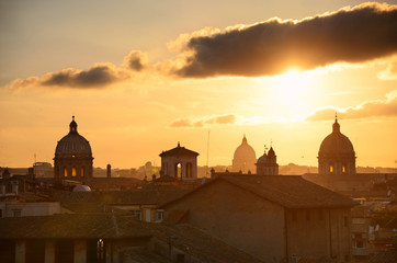 Rome sunset rooftop view