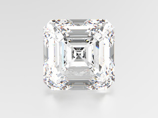 3D illustration asscher diamond stone