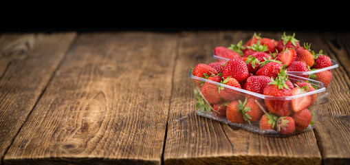 Portion of Strawberries, selective focus