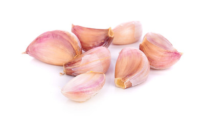 garlic cloves isolated on white background