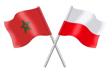 Flags. Morocco and Poland 