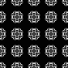 Ornamental seamless pattern. Black and white
