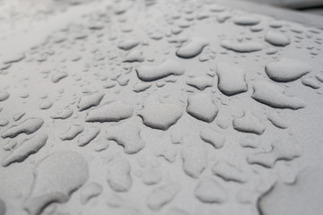 Rain water drops beautiful Gray floor for background .