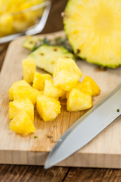 Portion of Pineapple (sliced), selective focus
