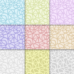 Set of multi colored seamless patterns. Collection