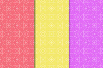 Geometric seamless patterns. Vertical collection